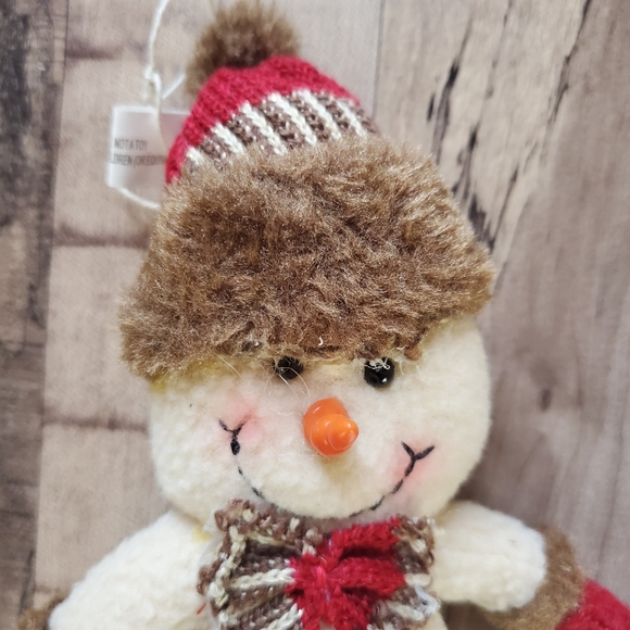 Weighted Snowman and Gingerbread boy/girl plush holiday Christmas tree ornaments - Picture 10 of 13